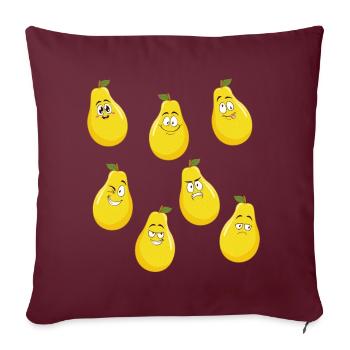 Poire - Housse de coussin décorative 45 x 45 cm - bordeaux - Devant