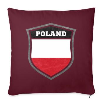 Polen - Sofakissenbezug 45 x 45 cm - Burgunderrot - Vorne