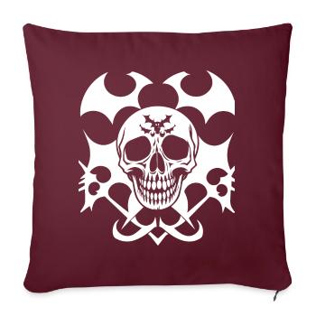 Horreur Crâne Crâne Art Crâne Gothique Heavy Metal - Housse de coussin décorative 45 x 45 cm - bordeaux - Devant