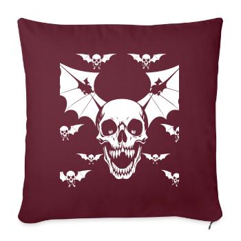 Horreur Crâne Crâne Art Crâne Gothique Heavy Metal - Housse de coussin décorative 45 x 45 cm - bordeaux - Devant