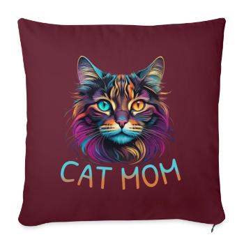 Katzen Mama - Sofakissenbezug 45 x 45 cm - Burgunderrot - Vorne