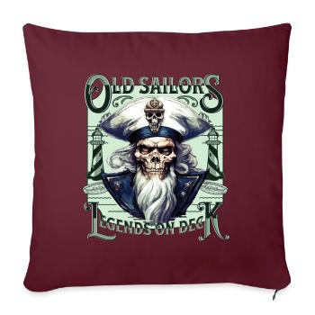 Crâne de marin Crâne Capitaine Ahoy Navire - Housse de coussin décorative 45 x 45 cm - bordeaux - Devant