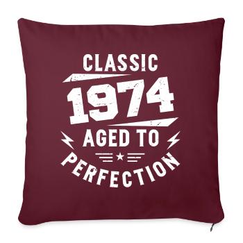 1974 Classic 1974 Cadeau Anniversaire 1974 Vintage - Housse de coussin décorative 45 x 45 cm - bordeaux - Devant