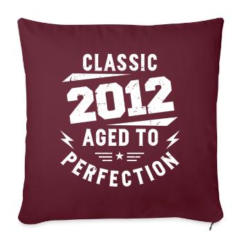 2012 Classic 2012 Cadeau Anniversaire 2012 Vintage - Housse de coussin décorative 45 x 45 cm - bordeaux - Devant