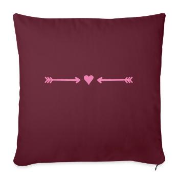 Icônes de la flèche de coeur - Housse de coussin décorative 45 x 45 cm - bordeaux - Devant