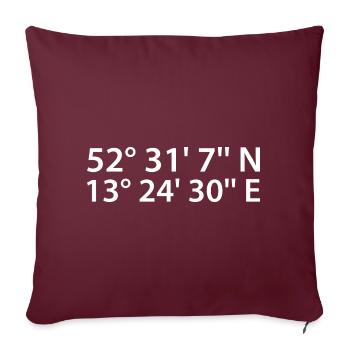 Coordonnées de Berlin - Housse de coussin décorative 45 x 45 cm - bordeaux - Devant
