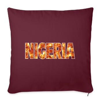 Nigéria - Housse de coussin décorative 45 x 45 cm - bordeaux - Devant