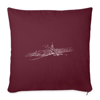 paysage d'hiver - Housse de coussin décorative 45 x 45 cm - bordeaux - Devant