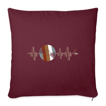 Vinyl Herzschlag Schallplatte Elektrisches Kabel - Sofakissenbezug 45 x 45 cm - Burgunderrot - Vorne