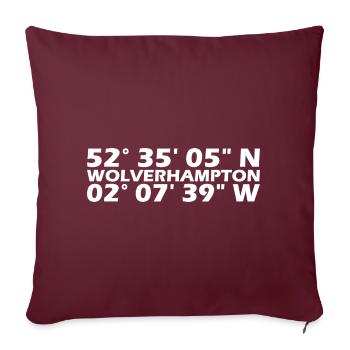 Wolverhampton Koordinaten - Sofakissenbezug 45 x 45 cm - Burgunderrot - Vorne