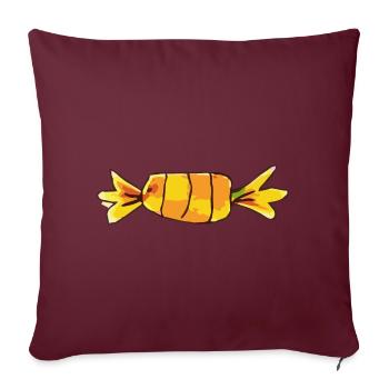 Bonbon jaune - Housse de coussin décorative 45 x 45 cm - bordeaux - Devant