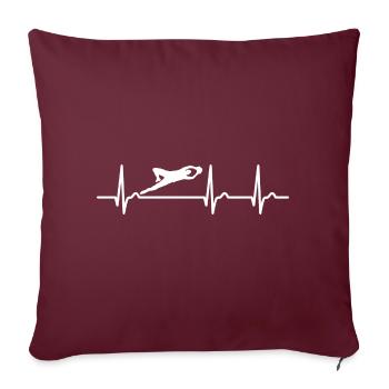 Courbe cardiaque ECG - Pulse Sport Football Goalkeeper - Housse de coussin décorative 45 x 45 cm - bordeaux - Devant