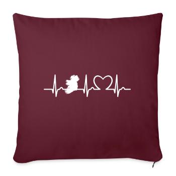 Heart Curve - Pulse Ireland - Voyage - Nation - Housse de coussin décorative 45 x 45 cm - bordeaux - Devant