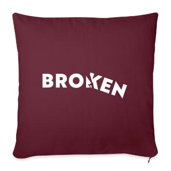 Cassé - Gebrochen - Housse de coussin décorative 45 x 45 cm - bordeaux - Devant