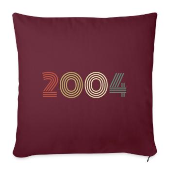 2004 Anniversaire Millésime 2004 Cadeau 2004 - Housse de coussin décorative 45 x 45 cm - bordeaux - Devant