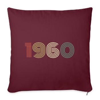 Anniversaire des années 1960 Vintage Cadeau des années 1960 Années 1960 - Housse de coussin décorative 45 x 45 cm - bordeaux - Devant