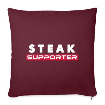 Steak Fan - Sofakissenbezug 45 x 45 cm - Burgunderrot - Vorne