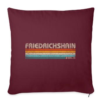 Friedrichshain Berlin capitale Kiez Retro - Housse de coussin décorative 45 x 45 cm - bordeaux - Devant