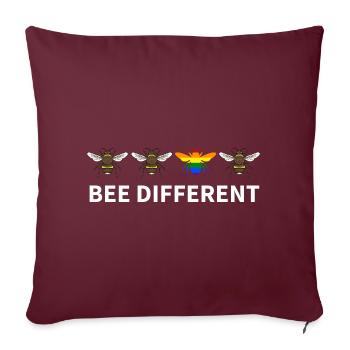 Abeille Différente Rainbow Bee Gay Pride Homo LGBT Abeilles - Housse de coussin décorative 45 x 45 cm - bordeaux - Devant