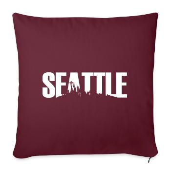 SEATTLE, Washington, USA, Skyline - Sofakissenbezug 45 x 45 cm - Burgunderrot - Vorne