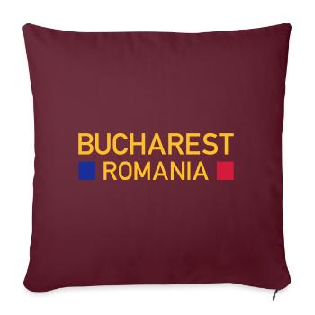 Bucarest, Roumanie (deux places) - Housse de coussin décorative 45 x 45 cm - bordeaux - Devant