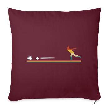 Vintage Bowling Retro - Sofakissenbezug 45 x 45 cm - Burgunderrot - Vorne