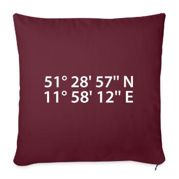 Coordonnées de Halle (Saale) - Housse de coussin décorative 45 x 45 cm - bordeaux - Devant