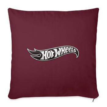 Hot Wheels Logo En Noir Et Blanc - Housse de coussin décorative 45 x 45 cm - bordeaux - Devant