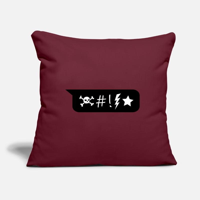Comic Speech Bubble Skull Lightning Star Symboles Housse de coussin décorative 45 x 45 cm