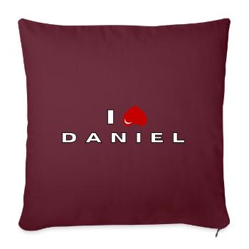 Ich hasse Daniel - Sofakissenbezug 45 x 45 cm - Burgunderrot - Vorne