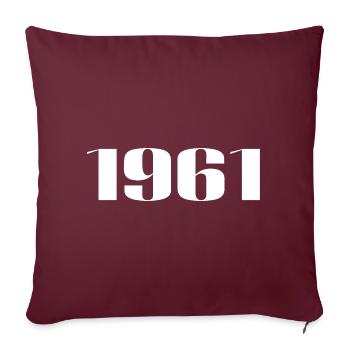 1961 - Cadeau né en 1961 - Housse de coussin décorative 45 x 45 cm - bordeaux - Devant