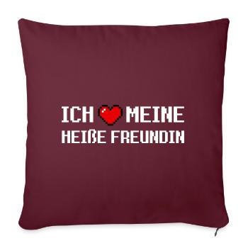 J’aime ma petite amie chaude fille de jeu chaud - Housse de coussin décorative 45 x 45 cm - bordeaux - Devant