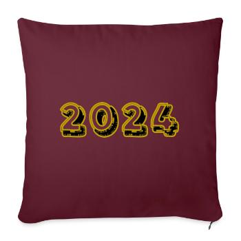BONNE ANNEE. SAINT SYLVESTRE. NOUVELLE ANNÉE - Housse de coussin décorative 45 x 45 cm - bordeaux - Devant