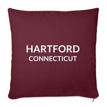 Hartford Connecticut États-Unis - Housse de coussin décorative 45 x 45 cm - bordeaux - Devant