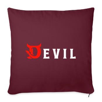 Devil - Teufel - Sofakissenbezug 45 x 45 cm - Burgunderrot - Vorne