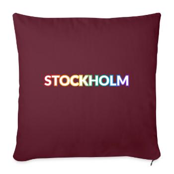 Stockholm Suède Arc-en-ciel LGBTQ gay pride - Housse de coussin décorative 45 x 45 cm - bordeaux - Devant