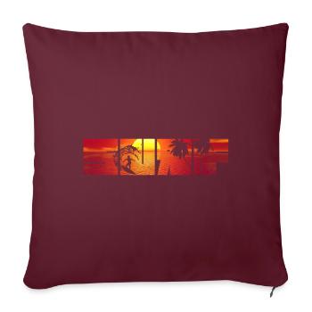 Surfing Summer Surfing d’été Wave Surfeur - Housse de coussin décorative 45 x 45 cm - bordeaux - Devant