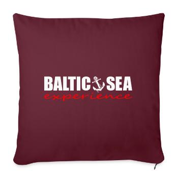 BALTIC SEA EXPERIENCE Logo weiß/rot Anker - Sofakissenbezug 45 x 45 cm - Burgunderrot - Vorne