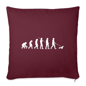 Idée cadeau teckel évolution teckel teckel - Housse de coussin décorative 45 x 45 cm - bordeaux - Devant