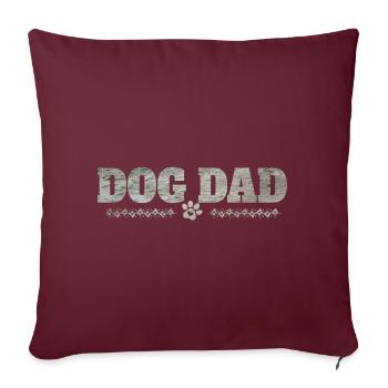 Chiens Papa - Housse de coussin décorative 45 x 45 cm - bordeaux - Devant