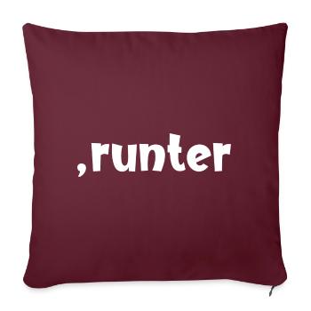 Komma runter - Beruhig dich - Fallschirmspringen - Sofakissenbezug 45 x 45 cm - Burgunderrot - Vorne