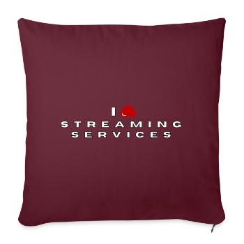 Je déteste les services de streaming - Housse de coussin décorative 45 x 45 cm - bordeaux - Devant