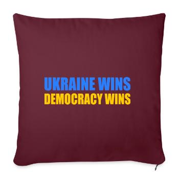 Ukraine wins democracy wins - Sofakissenbezug 45 x 45 cm - Burgunderrot - Vorne