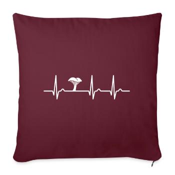Courbe ECG - courbe coeur - champignons - chanterelle - Housse de coussin décorative 45 x 45 cm - bordeaux - Devant