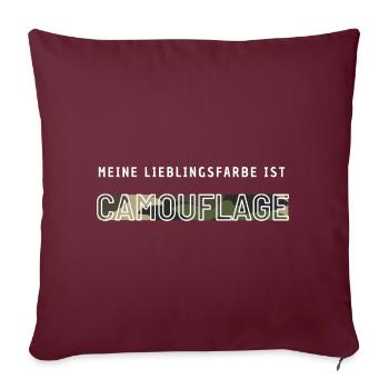 Meine Lieblingsfarbe ist Camouflage - Sofakissenbezug 45 x 45 cm - Burgunderrot - Vorne