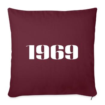 1969 - Cadeau né en 1969 - Housse de coussin décorative 45 x 45 cm - bordeaux - Devant