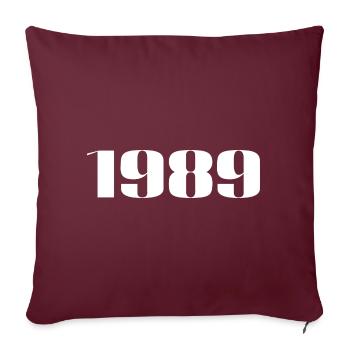 1989 - Cadeau né en 1989 - Housse de coussin décorative 45 x 45 cm - bordeaux - Devant