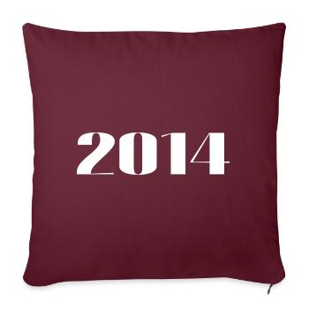 2014 - Cadeau né en 2014 - Housse de coussin décorative 45 x 45 cm - bordeaux - Devant