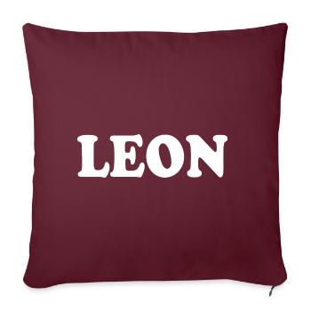 Leon - Housse de coussin décorative 45 x 45 cm - bordeaux - Devant