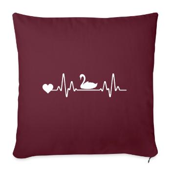 Cygne de ligne ECG Heartbeat - Housse de coussin décorative 45 x 45 cm - bordeaux - Devant